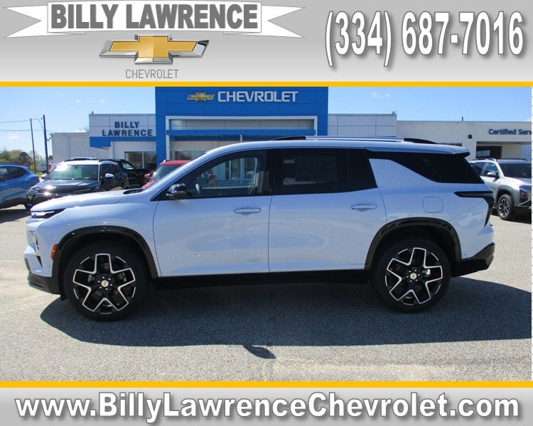 2026 Chevrolet Traverse High Country in Polar White Tricoat — front three-quarter view